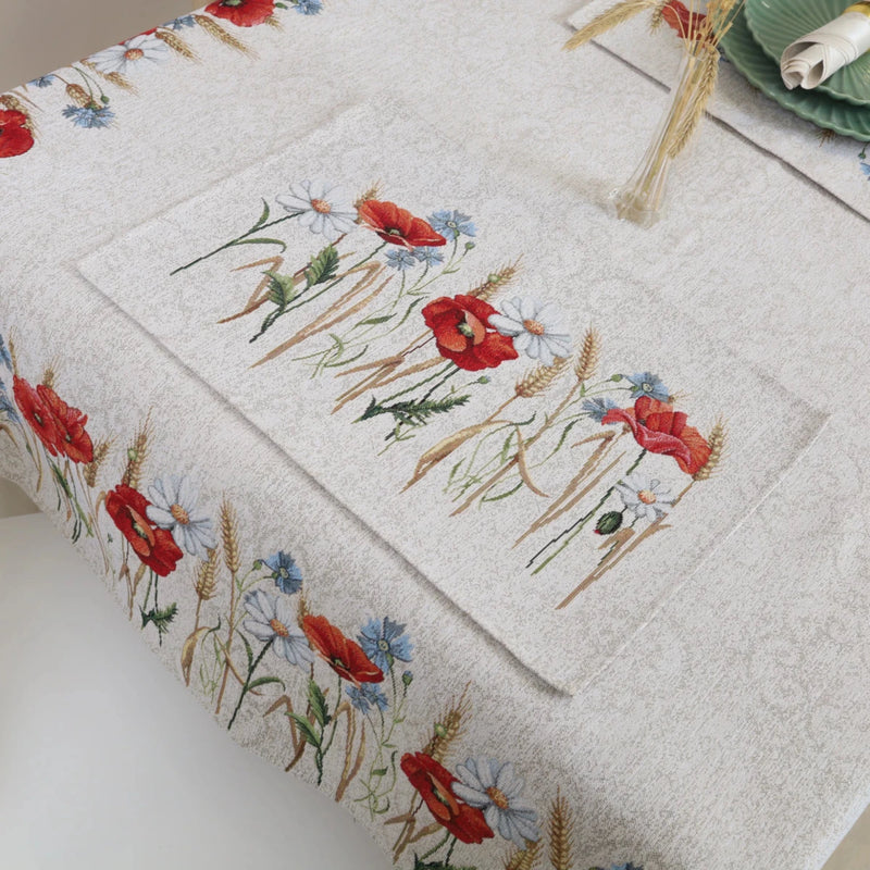 SERVETĖLĖ - GĖLĖS SU RUGIAIS.