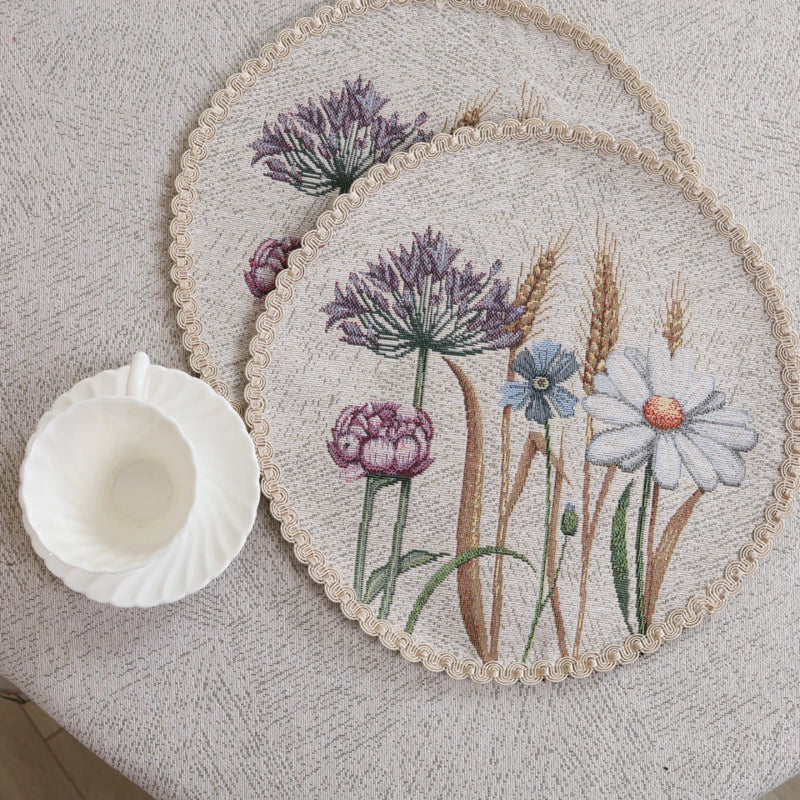 APVALI SERVETĖLĖ - GĖLĖS SU RUGIAIS.