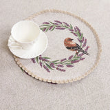 APVALI SERVETĖLĖ - LEVANDŲ VAINIKAS SU PAUKŠČIU