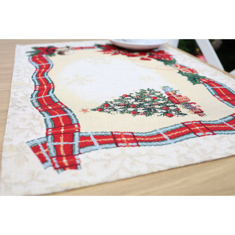 SERVETĖLĖ - PUANSETIJOS SU EGLUTE