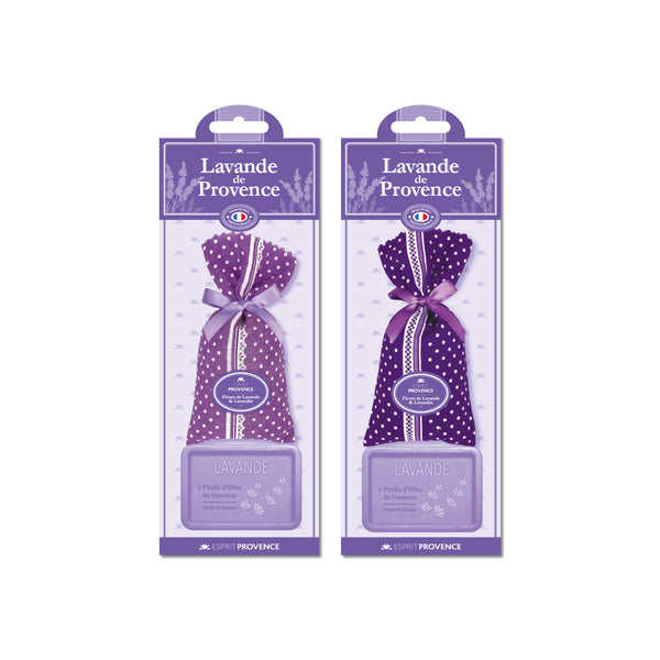 ESPRIT PROVENCE RINKINYS: 1 LEVANDŲ MUILAS, 1 LEVANDŲ IR  LEVANDINŲ ŽIEDŲ MAIŠELIS