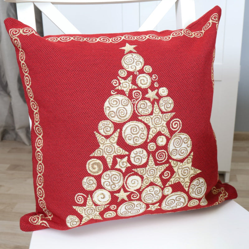 DVIPUSIS GOBELENO PAGALVĖS UŽVALKALAS AUKSINĖ EGLUTĖ