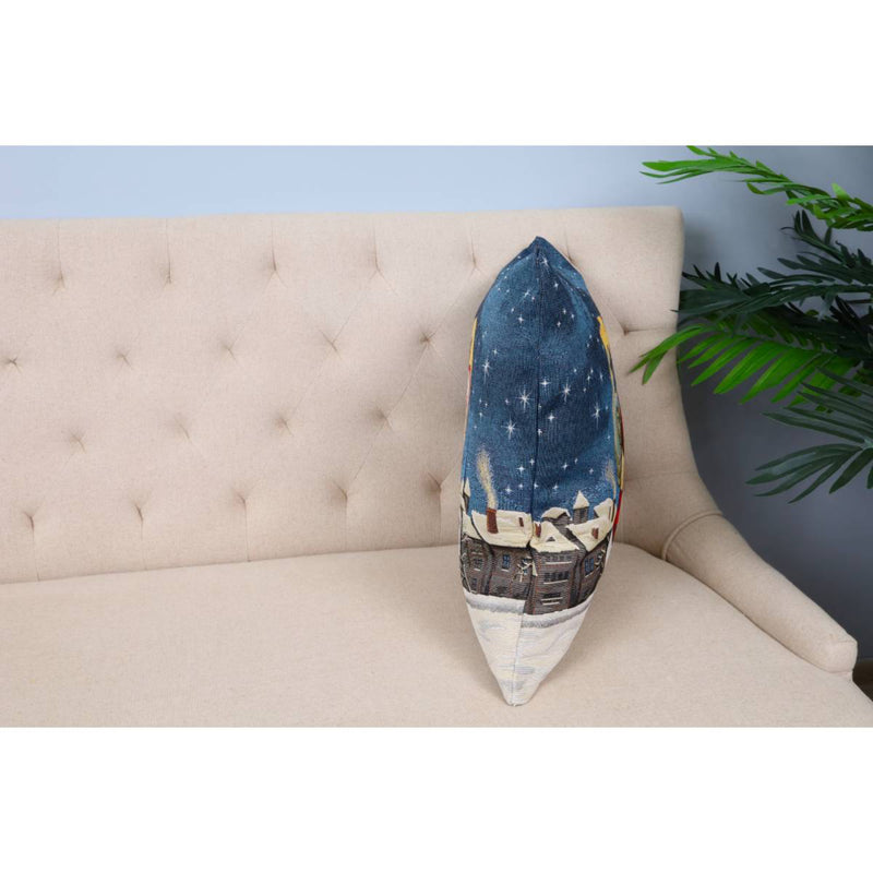 DVIPUSIS GOBELENO PAGALVĖS UŽVALKALAS SU KALĖDŲ SENELIO ATVAIZDU