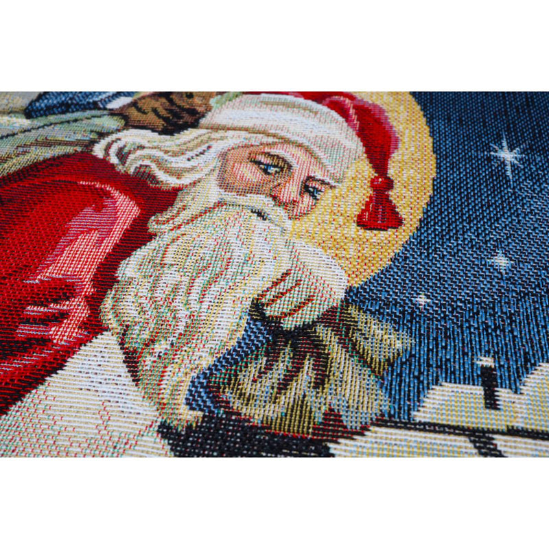 DVIPUSIS GOBELENO PAGALVĖS UŽVALKALAS SU KALĖDŲ SENELIO ATVAIZDU