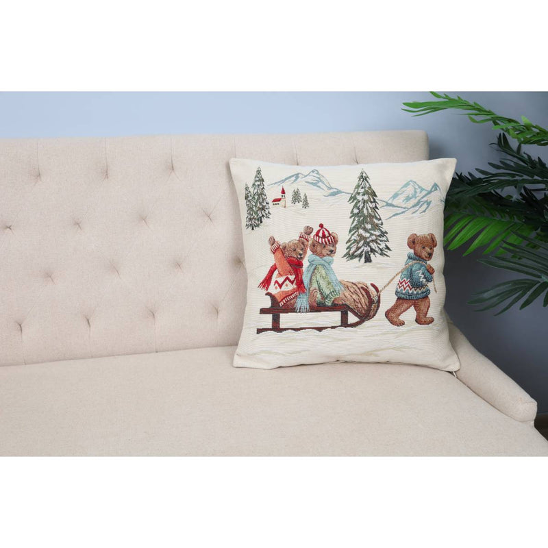 DVIPUSIS GOBELENO PAGALVĖS UŽVALKALAS SU MEŠKIUKAIS