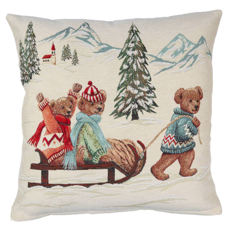 DVIPUSIS GOBELENO PAGALVĖS UŽVALKALAS SU MEŠKIUKAIS