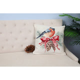 DVIPUSIS GOBELENO PAGALVĖS UŽVALKALAS SU PAUKŠČIU