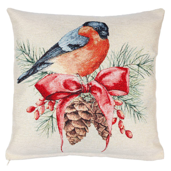 DVIPUSIS GOBELENO PAGALVĖS UŽVALKALAS SU PAUKŠČIU