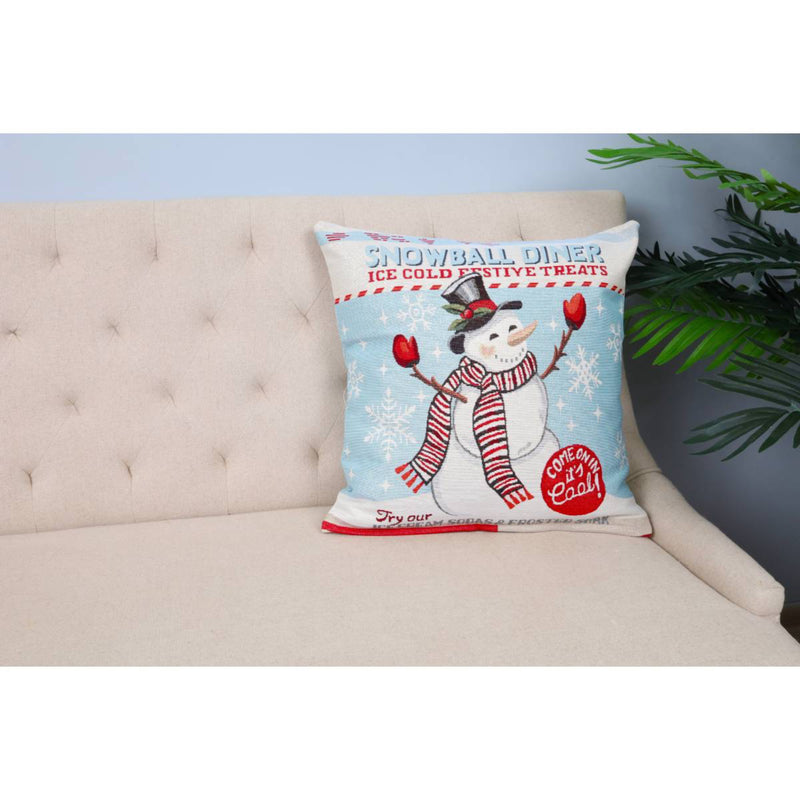 DVIPUSIS GOBELENO PAGALVĖS UŽVALKALAS SU SNIEGO SENIU