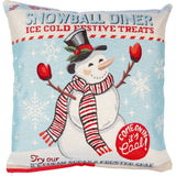 DVIPUSIS GOBELENO PAGALVĖS UŽVALKALAS SU SNIEGO SENIU