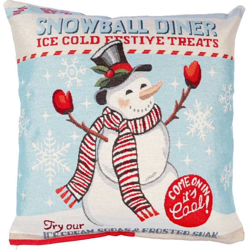 DVIPUSIS GOBELENO PAGALVĖS UŽVALKALAS SU SNIEGO SENIU