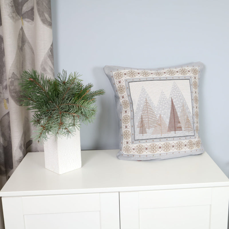 DVIPUSIS GOBELENO PAGALVĖS UŽVALKALAS ŠVIESIOS EGLUTĖS