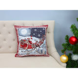 DVIPUSIS GOBELENO PAGALVĖS UŽVALKALAS SU KALĖDŲ SENELIU IR ROGĖMIS