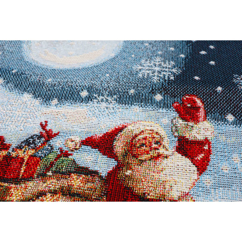 DVIPUSIS GOBELENO PAGALVĖS UŽVALKALAS SU KALĖDŲ SENELIU IR ROGĖMIS