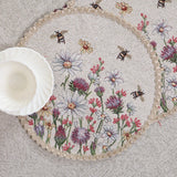 APVALI SERVETĖLĖ - GĖLĖS SU BITUTĖM