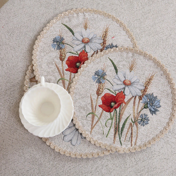 APVALI SERVETĖLĖ - GĖLĖS SU RUGIAIS