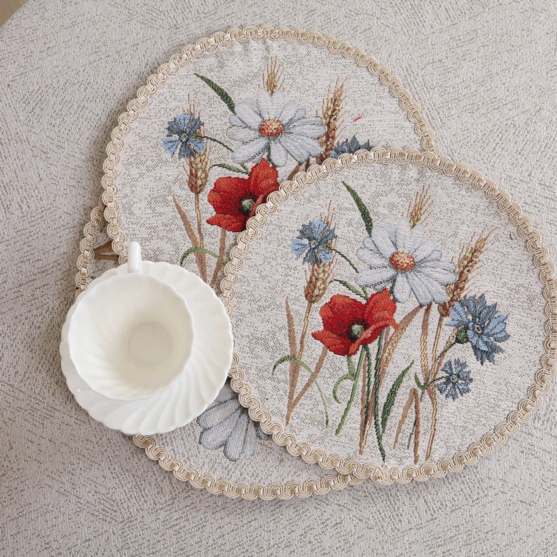 APVALI SERVETĖLĖ - GĖLĖS SU RUGIAIS