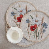 APVALI SERVETĖLĖ - GĖLĖS SU RUGIAIS