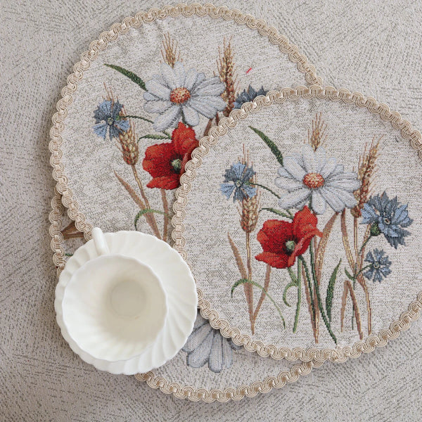 APVALI SERVETĖLĖ - GĖLĖS SU RUGIAIS