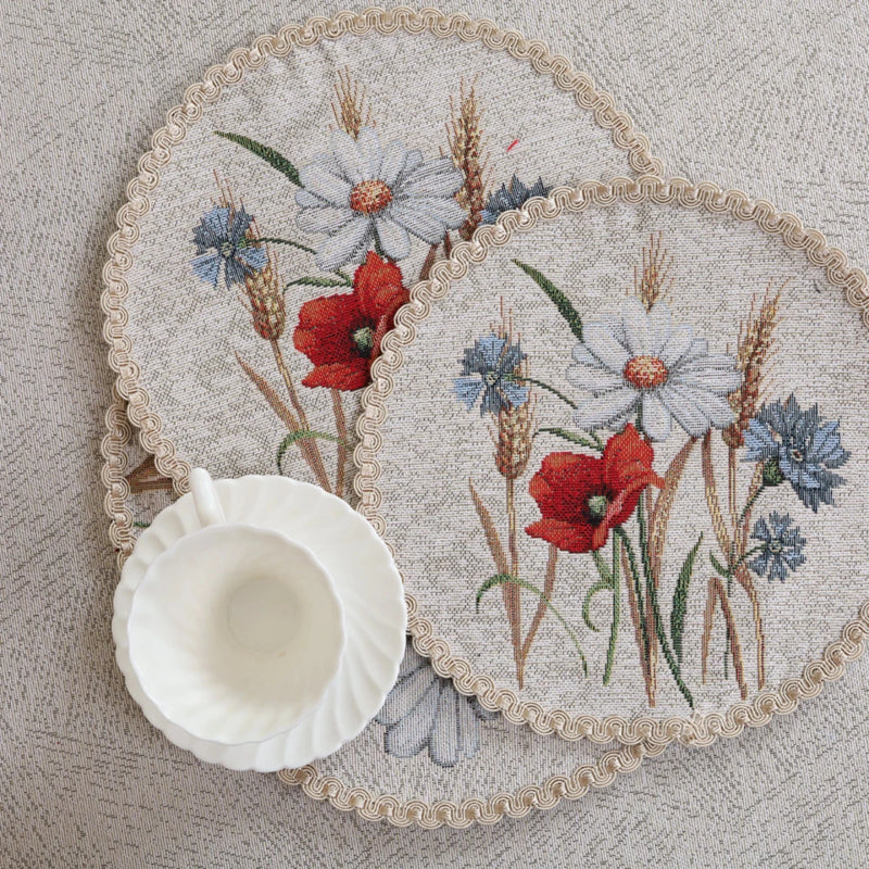 APVALI SERVETĖLĖ - GĖLĖS SU RUGIAIS