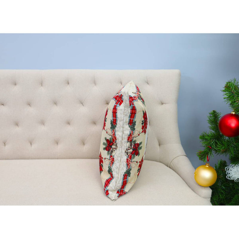 DVIPUSIS GOBELENO PAGALVĖS UŽVALKALAS SU KALĖDŲ EGLUTE