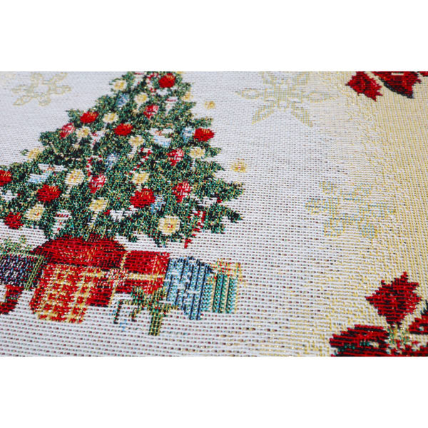 DVIPUSIS GOBELENO PAGALVĖS UŽVALKALAS SU KALĖDŲ EGLUTE