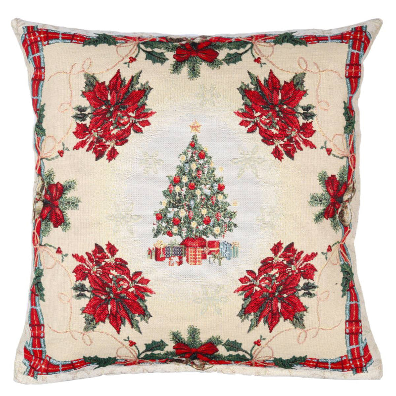 DVIPUSIS GOBELENO PAGALVĖS UŽVALKALAS SU KALĖDŲ EGLUTE